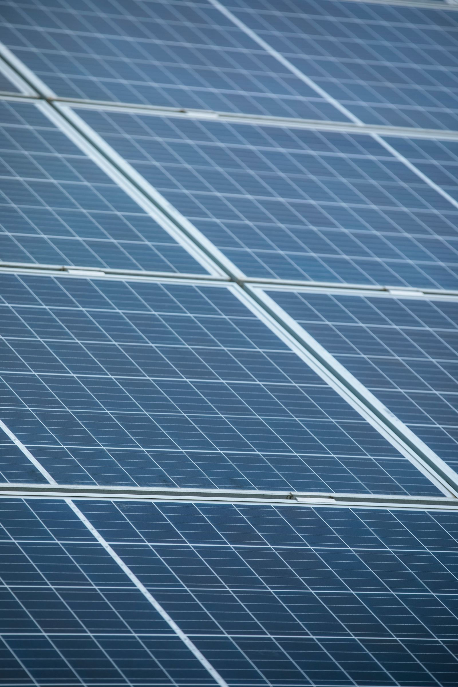 Detalle de paneles solares captando la luz del sol