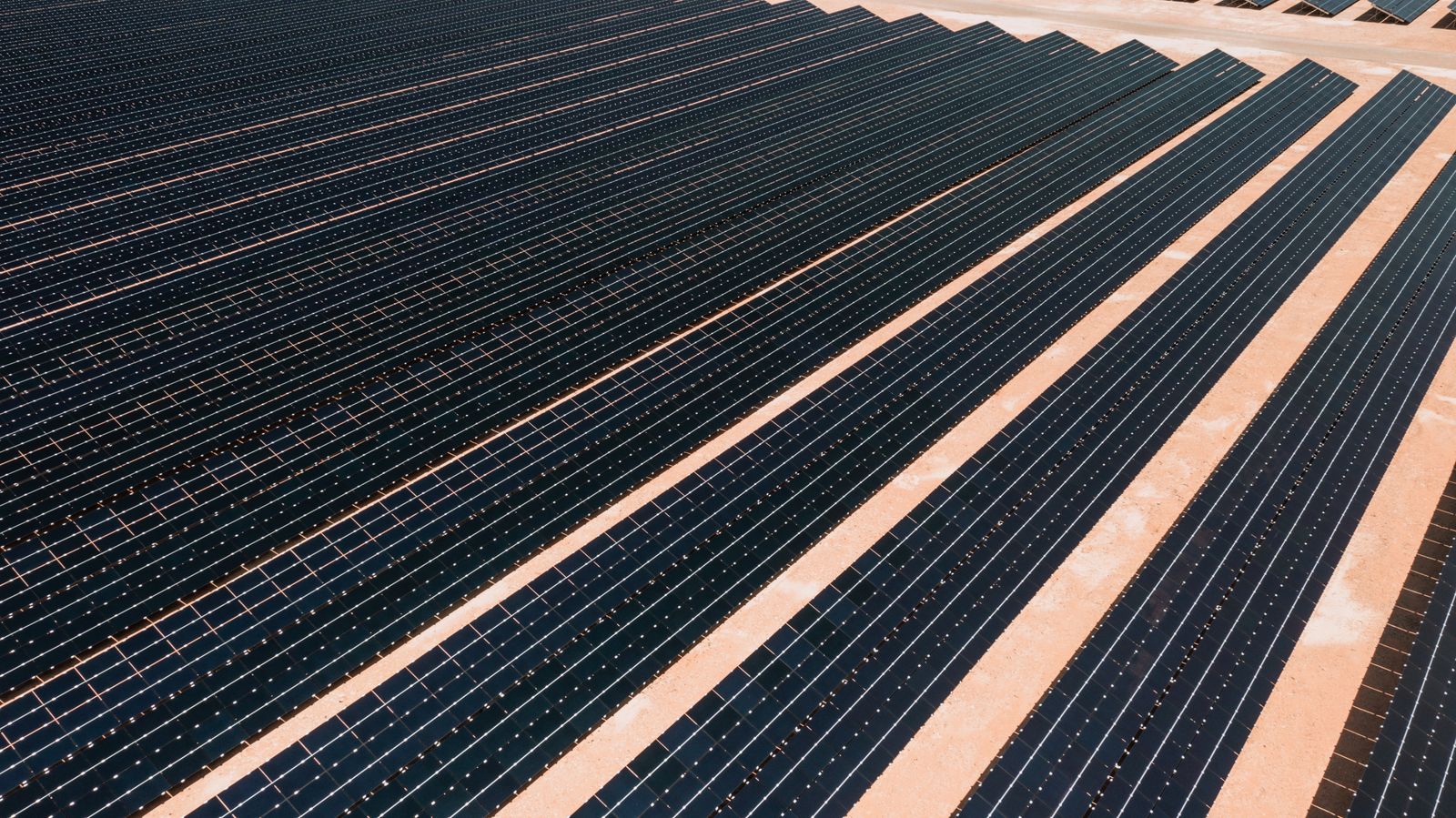 Vista aérea de una extensa granja solar